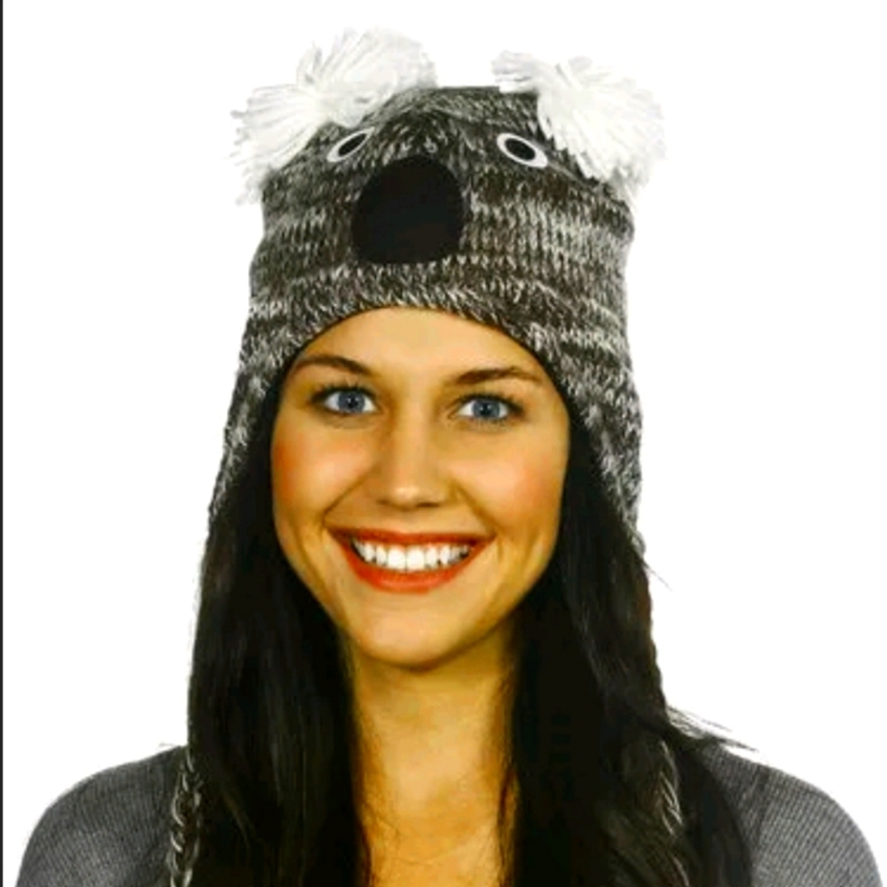 Koala Bear Design Knitted Beanie Hat